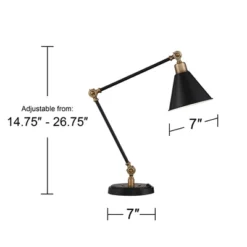 360 Lighting Modern Industrial Desk Table Lamp With USB Charging Port Adjustable 26.75" High Black Antique Brass For Bedroom Bedside Office 14 360 Lighting Modern Industrial Desk Table Lamp With USB Charging Port Adjustable 26.75" High Black Antique Brass For Bedroom Bedside Office -360 Lighting GUEST ab5905ca a584 462b 8fc9 0a966ccd52b4