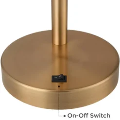 360 Lighting Industrial Modern Desk Lamp With USB And AC Power Outlet 23.5" High Antique Brass Metal For Living Room Bedroom House Bedside -360 Lighting GUEST acbaaffd bdf8 48ca 85cc 4a43cb706170