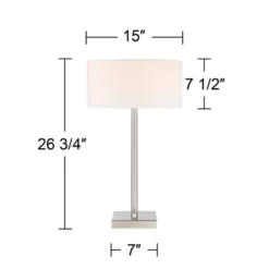 360 Lighting Andre 26 3/4" Tall Mid Century Modern Table Lamps Set Of 2 USB Port AC Power Outlet Silver Finish Metal White Shade Living Room Charging 14 360 Lighting Andre 26 3/4" Tall Mid Century Modern Table Lamps Set Of 2 USB Port AC Power Outlet Silver Finish Metal White Shade Living Room Charging -360 Lighting GUEST aecb2008 6584 4164 ae28 bc2c92085d85