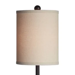 360 Lighting Trotter Modern Table Lamps 23 3/4" High Set Of 2 Oiled Bronze With USB And AC Power Outlet In Base Burlap Shade For Living Room Home Desk -360 Lighting GUEST b25f1077 de6f 4cae 8a05 522b5bb14dc3