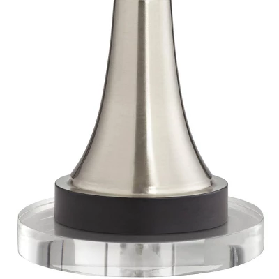 360 Lighting Seymore Modern Table Lamps Set Of 2 With Round Risers 27" Tall Brushed Nickel USB Charging Port White Drum Shade For Living Room Desk 5 360 Lighting Seymore Modern Table Lamps Set Of 2 With Round Risers 27" Tall Brushed Nickel USB Charging Port White Drum Shade For Living Room Desk - Image 3