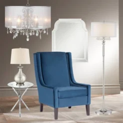 360 Lighting Albert Modern Table Lamp 24 3/4" High Mercury Glass Gourd Oatmeal Drum Shade For Bedroom Living Room Bedside Nightstand Office Kids House 17 360 Lighting Albert Modern Table Lamp 24 3/4" High Mercury Glass Gourd Oatmeal Drum Shade For Bedroom Living Room Bedside Nightstand Office Kids House -360 Lighting GUEST b7467a5d 559e 4697 8375 20fd1f9f1e1b