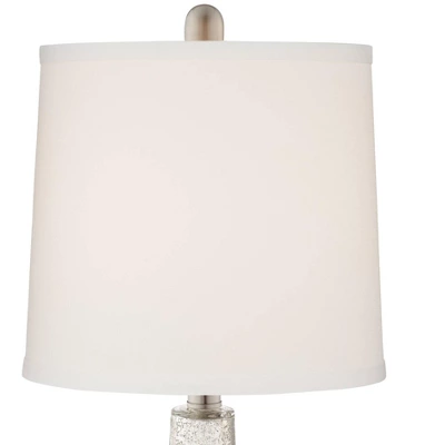 360 Lighting Ledger Modern Accent Table Lamps 21 3/4" High Set Of 2 Mercury Glass With USB Charging Port Off-White Drum Shade For Family Office Desk 8 360 Lighting Ledger Modern Accent Table Lamps 21 3/4" High Set Of 2 Mercury Glass With USB Charging Port Off-White Drum Shade For Family Office Desk - Image 6