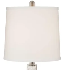 360 Lighting Ledger Modern Accent Table Lamps 21 3/4" High Set Of 2 Mercury Glass With USB Charging Port Table Top Dimmers Off-White Shade For Desk -360 Lighting GUEST baa63c87 0390 4cbf 89f3 02d84b8dae0d