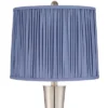 360 Lighting Geoff Modern Table Lamps Set Of 2 26" High Brushed Nickel With USB Charging Port Blue Shirred Shade For Bedroom Living Room House Desk -360 Lighting GUEST bbd7f945 1978 4ea6 8e1b 242aaa63fa38