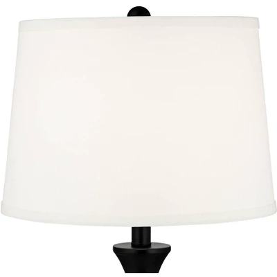 360 Lighting Karl Modern Table Lamps 28 1/4" Tall Set Of 2 Black Metal With USB And AC Power Outlet In Base White Drum Shade For Bedroom Living Room 8 360 Lighting Karl Modern Table Lamps 28 1/4" Tall Set Of 2 Black Metal With USB And AC Power Outlet In Base White Drum Shade For Bedroom Living Room - Image 6