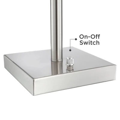 360 Lighting Andre 26 3/4" Tall Mid Century Modern Table Lamps Set Of 2 USB Port AC Power Outlet Silver Finish Metal White Shade Living Room Charging 6 360 Lighting Andre 26 3/4" Tall Mid Century Modern Table Lamps Set Of 2 USB Port AC Power Outlet Silver Finish Metal White Shade Living Room Charging - Image 4