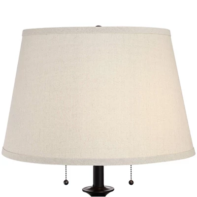 360 Lighting Spenser Rustic Farmhouse Floor Lamp With Riser 62 1/2" Tall Oiled Bronze Metal Off White Linen Empire Shade For Living Room Bedroom Home 3 360 Lighting Spenser Rustic Farmhouse Floor Lamp With Riser 62 1/2" Tall Oiled Bronze Metal Off White Linen Empire Shade For Living Room Bedroom Home