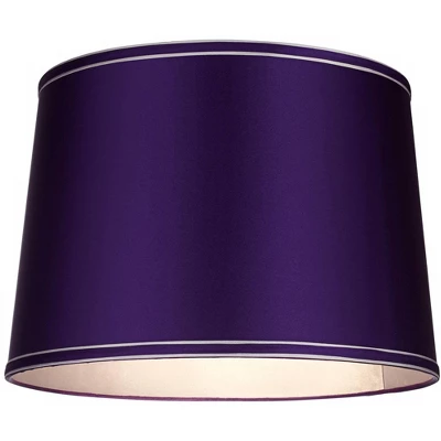 360 Lighting Abba Modern Floor Lamp Standing 66" Tall Brushed Nickel Silver Metal Satin Purple Drum Shade For Living Room Bedroom Office House Home 4 360 Lighting Abba Modern Floor Lamp Standing 66" Tall Brushed Nickel Silver Metal Satin Purple Drum Shade For Living Room Bedroom Office House Home - Image 2