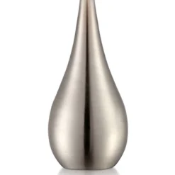 360 Lighting Evans Modern Accent Table Lamps 21" High Set Of 2 Brushed Nickel Metal Teardrop White Cylinder Shade For Bedroom Living Room House Home -360 Lighting GUEST c23f0c8c 0c7b 4775 9fe2 f97f0451aa65