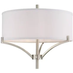 360 Lighting Modern Floor Lamp 62" Tall Black And Brushed Steel Column White Linen Drum Shade For Living Room Reading Bedroom Office 12 360 Lighting Modern Floor Lamp 62" Tall Black And Brushed Steel Column White Linen Drum Shade For Living Room Reading Bedroom Office -360 Lighting GUEST c26caff9 28ce 491d a884 e7c350598742