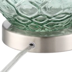 360 Lighting Julia 26 3/8" Tall Modern Coastal Table Lamps Set Of 2 Seafoam Green Glass Living Room Bedroom Bedside Nightstand House Off-White Shade -360 Lighting GUEST c368df45 5232 4e2b b691 f4d677b16b69