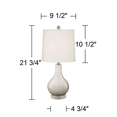 360 Lighting Ledger Modern Accent Table Lamps 21 3/4" High Set Of 2 Mercury Glass With USB Charging Port Off-White Drum Shade For Family Office Desk 7 360 Lighting Ledger Modern Accent Table Lamps 21 3/4" High Set Of 2 Mercury Glass With USB Charging Port Off-White Drum Shade For Family Office Desk - Image 5