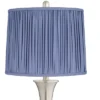 360 Lighting Seymore Modern Touch Table Lamps Set Of 2 26" High Silver LED With USB Charging Port Blue Shirred Shade For Bedroom Living Room Kids Desk -360 Lighting GUEST c4c2750a 9639 48f4 aa68 0f2ed1d2e8a6