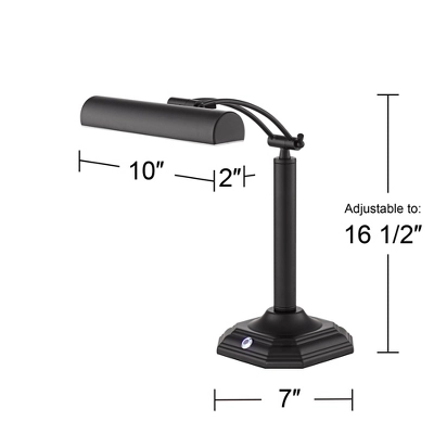 360 Lighting Grady Traditional Piano Banker Desk Lamp 16 1/2" High Black LED Adjustable Bronze Metal Shade For Bedroom Bedside Nightstand Kids Desk 7 360 Lighting Grady Traditional Piano Banker Desk Lamp 16 1/2" High Black LED Adjustable Bronze Metal Shade For Bedroom Bedside Nightstand Kids Desk - Image 5