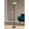 360 Lighting Modern Torchiere Floor Lamp 3-in-1 Design 70" Tall Tiger Bronze White Glass Shades For Living Room Reading Bedroom Office
