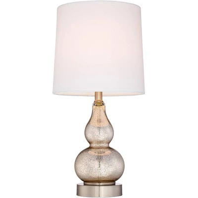 360 Lighting Castine 22" High Small Modern Country Cottage Accent Table Lamps Set Of 2 USB Port Silver Finish Mercury Glass Living Room Charging 8 360 Lighting Castine 22" High Small Modern Country Cottage Accent Table Lamps Set Of 2 USB Port Silver Finish Mercury Glass Living Room Charging - Image 6