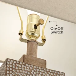 360 Lighting Caldwell Rustic Farmhouse Table Lamps 26 3/4" High Set Of 2 Earth Tone Hammered Oatmeal Fabric Rectangular Shade For Bedroom Living Room -360 Lighting GUEST d350a205 05fc 420e b13b 0eaeb50eb85f