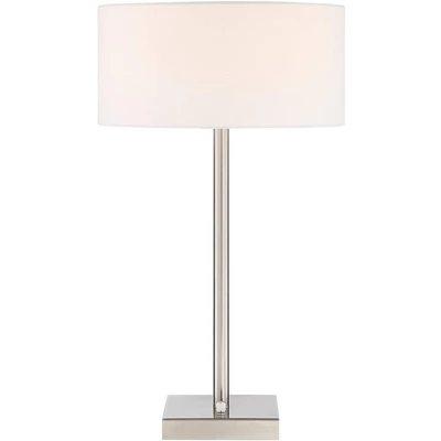 360 Lighting Andre 26 3/4" Tall Mid Century Modern Table Lamps Set Of 2 USB Port AC Power Outlet Silver Finish Metal White Shade Living Room Charging 10 360 Lighting Andre 26 3/4" Tall Mid Century Modern Table Lamps Set Of 2 USB Port AC Power Outlet Silver Finish Metal White Shade Living Room Charging - Image 8