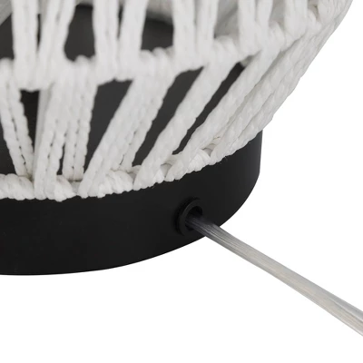 360 Lighting San Carlos Modern Coastal Table Lamp 29 1/2" Tall Ivory Rope Wicker White Fabric Drum Shade For Bedroom Living Room Bedside Nightstand 8 360 Lighting San Carlos Modern Coastal Table Lamp 29 1/2" Tall Ivory Rope Wicker White Fabric Drum Shade For Bedroom Living Room Bedside Nightstand - Image 6