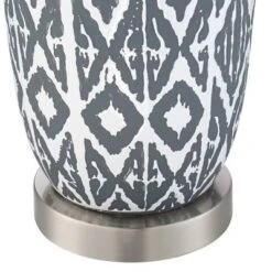 360 Lighting Modern Accent Table Lamps 23 1/2" High Set Of 2 White Gray Ceramic White Fabric Drum Shade Decor For Bedroom Living Room 11 360 Lighting Modern Accent Table Lamps 23 1/2" High Set Of 2 White Gray Ceramic White Fabric Drum Shade Decor For Bedroom Living Room -360 Lighting GUEST d905bd9e 37e4 4a25 abca 9811923c5000