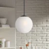 360 Lighting Ciana Black Mini Pendant 10" Wide Modern Orb Frosted Globe Glass Shade For Dining Room House Foyer Kitchen Island Entryway Bedroom Home -360 Lighting GUEST d9c191b6 4a53 4c4c a98e e29ec09f897f