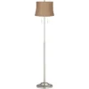 360 Lighting Abba Modern Floor Lamp Standing 66" Tall Brushed Nickel Silver Natural Burlap Fabric Drum Shade For Living Room Bedroom Office House Home -360 Lighting GUEST dc73d4fb 9e15 4d39 9b82 147867dada55