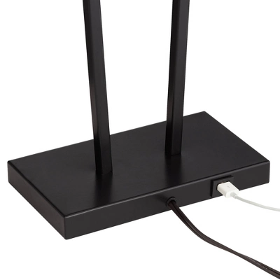 360 Lighting Cole Modern Table Lamps 27" Tall Set Of 2 Black Metal With USB Charging Ports White Rectangular Shade For Bedroom Living Room Bedside 6 360 Lighting Cole Modern Table Lamps 27" Tall Set Of 2 Black Metal With USB Charging Ports White Rectangular Shade For Bedroom Living Room Bedside - Image 4