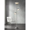 360 Lighting Ellery Modern Torchiere Floor Lamp With Side Lights 72" Tall Brushed Nickel Frosted White Glass Shade For Living Room Reading Bedroom -360 Lighting GUEST df2aee63 b35a 4a1f b73e 340e3a02ae91