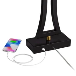 360 Lighting Roxie Modern Table Lamps 31" Tall Set Of 2 Black Metal With USB Charging Port White Rectangular Shade For Bedroom Living Room Bedside -360 Lighting GUEST e4643cee e5b7 4b02 bea4 227428ed0f87