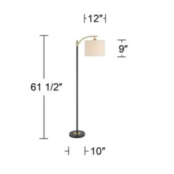 360 Lighting Rayna Mid Century Modern Downbridge Floor Lamp 61 1/2" Tall Black Gold Metal Off White Linen Drum Shade For Living Room Reading Bedroom 16 360 Lighting Rayna Mid Century Modern Downbridge Floor Lamp 61 1/2" Tall Black Gold Metal Off White Linen Drum Shade For Living Room Reading Bedroom -360 Lighting GUEST e786ae3c 58f3 422b 958b be1fbf86a813