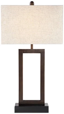 360 Lighting Todd Modern Table Lamps 30" Tall Set Of 2 Bronze With USB And AC Power Outlet In Base Oatmeal Shade For Bedroom Living Room Bedside Desk 10 360 Lighting Todd Modern Table Lamps 30" Tall Set Of 2 Bronze With USB And AC Power Outlet In Base Oatmeal Shade For Bedroom Living Room Bedside Desk - Image 8