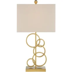 360 Lighting Saul Modern Table Lamp 26" High Brass Gold Metal Open Rings Oatmeal Fabric Rectangular Shade For Bedroom Living Room Bedside Nightstand 14 360 Lighting Saul Modern Table Lamp 26" High Brass Gold Metal Open Rings Oatmeal Fabric Rectangular Shade For Bedroom Living Room Bedside Nightstand -360 Lighting GUEST ea783f82 6ff6 4b1a a208 656129c70e74