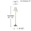 360 Lighting Traditional Swing Arm Floor Lamp 70" Tall Antique Brass Imperial Creme Fabric Bell Shade For Living Room Reading Bedroom -360 Lighting GUEST eabe0b1f e20f 4b78 a364 57ab878df3b6