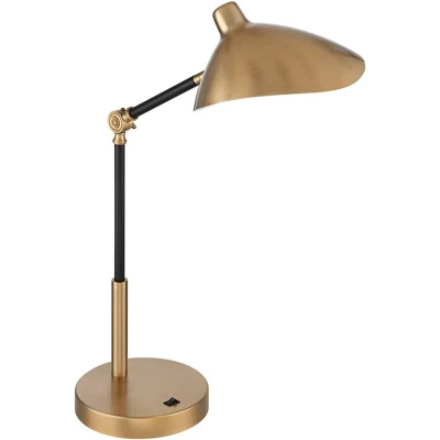 360 Lighting Colborne Modern Mid Century Desk Table Lamp 28" Tall Antique Brass Black With USB Charging Port LED For Bedroom Living Room Bedside Kids 10 360 Lighting Colborne Modern Mid Century Desk Table Lamp 28" Tall Antique Brass Black With USB Charging Port LED For Bedroom Living Room Bedside Kids - Image 8