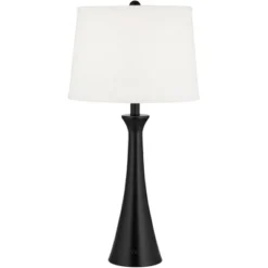 360 Lighting Karl Modern Table Lamps 28 1/4" Tall Set Of 2 Black Metal With USB And AC Power Outlet In Base White Drum Shade For Bedroom Living Room 16 360 Lighting Karl Modern Table Lamps 28 1/4" Tall Set Of 2 Black Metal With USB And AC Power Outlet In Base White Drum Shade For Bedroom Living Room -360 Lighting GUEST eefd225b 45a3 4a83 9c7d 82bbd7644a0d