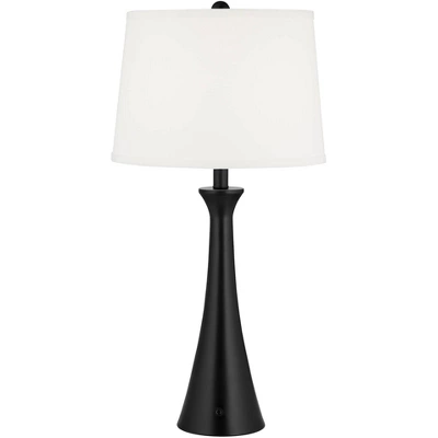 360 Lighting Karl Modern Table Lamps 28 1/4" Tall Set Of 2 Black Metal With USB And AC Power Outlet In Base White Drum Shade For Bedroom Living Room 9 360 Lighting Karl Modern Table Lamps 28 1/4" Tall Set Of 2 Black Metal With USB And AC Power Outlet In Base White Drum Shade For Bedroom Living Room - Image 7