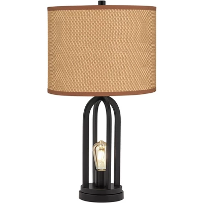 360 Lighting Marcel Industrial Table Lamps 24 1/4" High Set Of 2 Black Metal With USB Port LED Nightlight Peanut Shade For Bedroom Living Room Desk 7 360 Lighting Marcel Industrial Table Lamps 24 1/4" High Set Of 2 Black Metal With USB Port LED Nightlight Peanut Shade For Bedroom Living Room Desk - Image 5