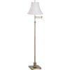 360 Lighting Traditional Swing Arm Floor Lamp 70" Tall Antique Brass Imperial White Fabric Bell Shade For Living Room Reading Bedroom -360 Lighting GUEST f4531c07 efe5 4e79 b04f 7ef322a33a58