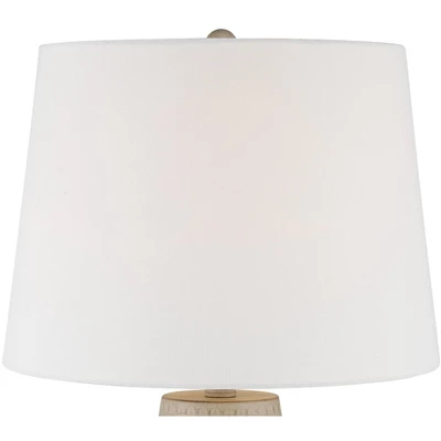 360 Lighting Rupert Rustic Farmhouse Table Lamp 24 3/4" High Beige Hammered Off White Linen Drum Shade For Bedroom Living Room Bedside Nightstand Home 5 360 Lighting Rupert Rustic Farmhouse Table Lamp 24 3/4" High Beige Hammered Off White Linen Drum Shade For Bedroom Living Room Bedside Nightstand Home - Image 3