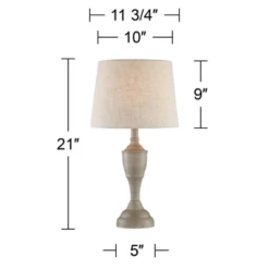 360 Lighting Claude Rustic Farmhouse Accent Table Lamps 21" High Set Of 2 Beige Washed Linen Drum Shade For Bedroom Living Room Bedside Nightstand -360 Lighting GUEST f6fa27fb 367f 4099 9bf6 5604ccfc4264