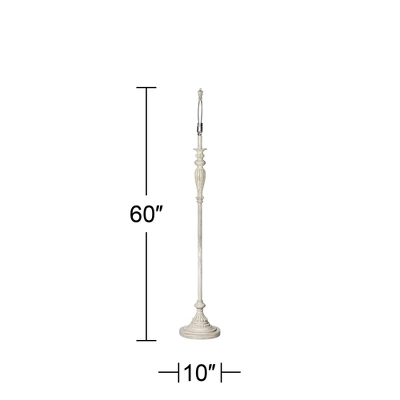 360 Lighting Vintage Shabby Chic Floor Lamp Base 60" Tall Antique White Washed For Living Room Reading Bedroom Office 6 360 Lighting Vintage Shabby Chic Floor Lamp Base 60" Tall Antique White Washed For Living Room Reading Bedroom Office - Image 4