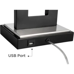 360 Lighting Neil Modern Rustic Table Lamp 26" High Black Metal With USB Charging Port White Rectangular Shade For Bedroom Living Room Bedside Desk -360 Lighting GUEST fd068bc9 d5b6 48da 8e9c 96a4e51d511f