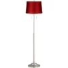 360 Lighting Abba Modern Floor Lamp Standing 66" Tall Brushed Nickel Silver Metal Red Satin Tapered Drum Shade For Living Room Bedroom Office House -360 Lighting GUEST fd381f62 00cc 45f7 8a1f 8e593c032043