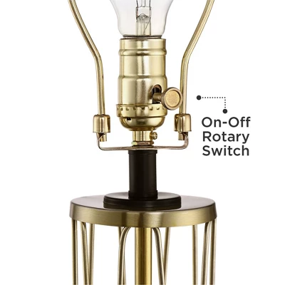 360 Lighting Nathan Modern Table Lamps 25 1/2" High Set Of 2 Gold Metal With USB Charging Ports Black Drum Shade For Bedroom Living Room Home Desk 5 360 Lighting Nathan Modern Table Lamps 25 1/2" High Set Of 2 Gold Metal With USB Charging Ports Black Drum Shade For Bedroom Living Room Home Desk - Image 3