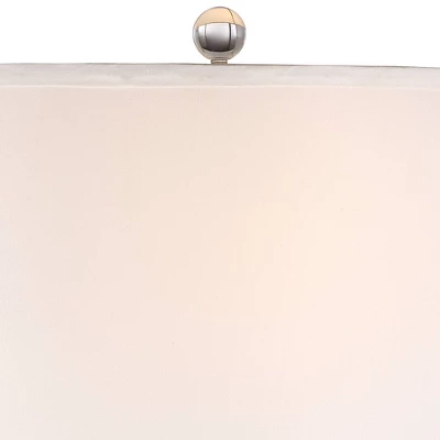 360 Lighting Devan Modern Table Lamp 24 1/2" High Blue Ceramic With LED Nightligh White Oval Shade For Bedroom Living Room Bedside Nightstand Office 8 360 Lighting Devan Modern Table Lamp 24 1/2" High Blue Ceramic With LED Nightligh White Oval Shade For Bedroom Living Room Bedside Nightstand Office - Image 6