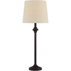 360 Lighting Carter Traditional 3 Piece Floor Table Lamp Set Bronze Metal Oatmeal Drum Shade For Bedroom Living Room Bedside Nightstand Office House -360 Lighting GUEST ff82fed7 66a6 44c9 a4b1 9526d41112a6