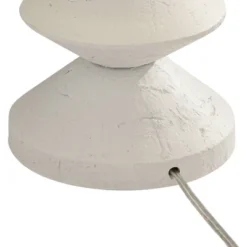 360 Lighting Modern Table Lamps 24 1/2" High Set Of 2 White Sculpture Fabric Cone Shade For Bedroom Living Room House Home Bedside Nightstand Office -360 Lighting GUEST ffbd9319 2e83 4110 bc68 f6c7c9459da3